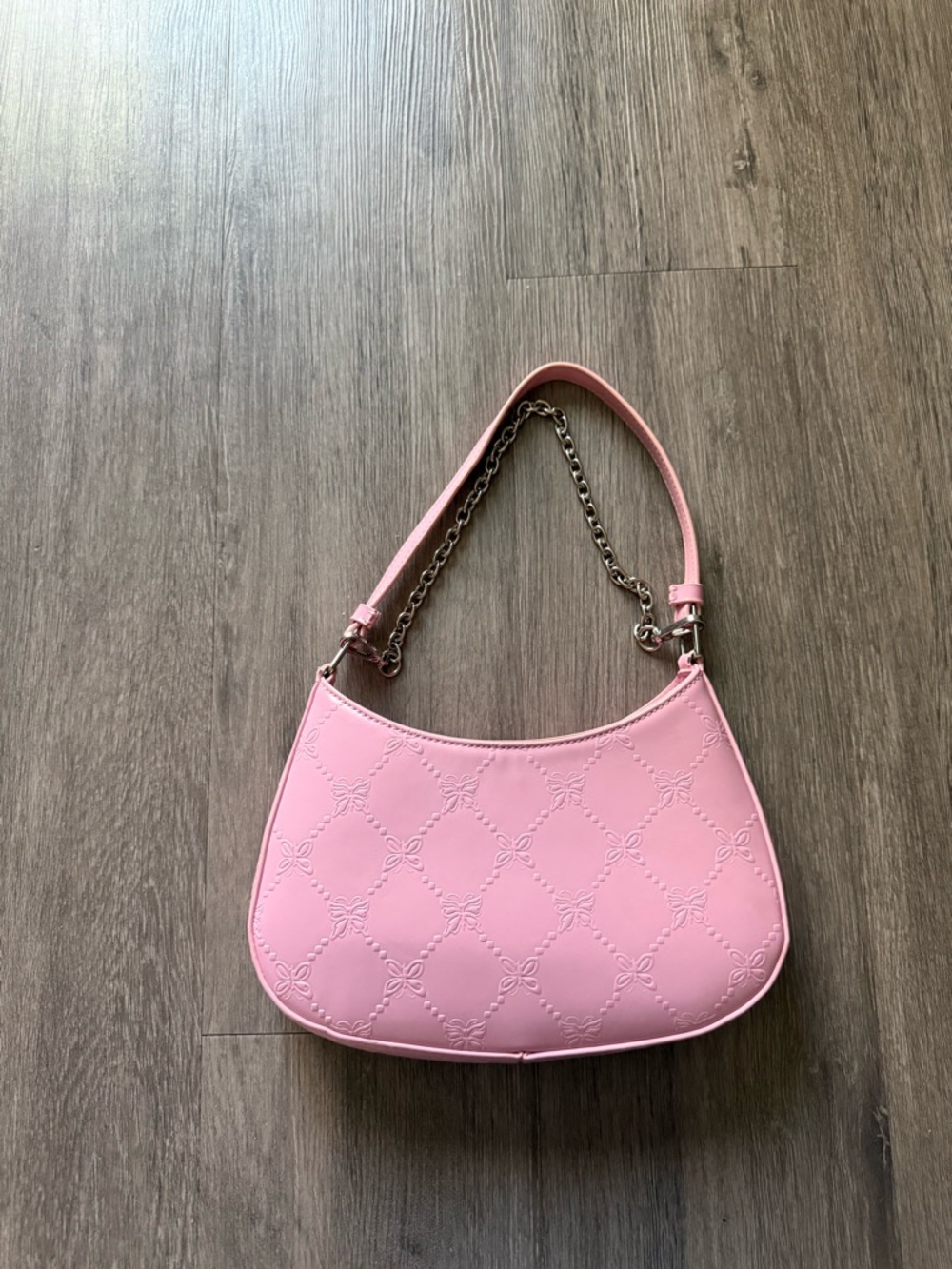 Urban Outfitters Pink Shoulder Bag with removable Chain Strap butterfly bow